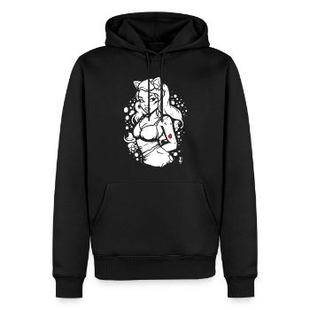 Une autre fille de dessin animé animée chaude - Sweat à capuche Premium bio Homme - noir - Devant - Nico (187cm)