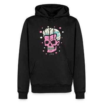 Pop Color Art, une fête de crâne de boomer - Sweat à capuche Premium bio Homme - noir - Devant - Nico (187cm)