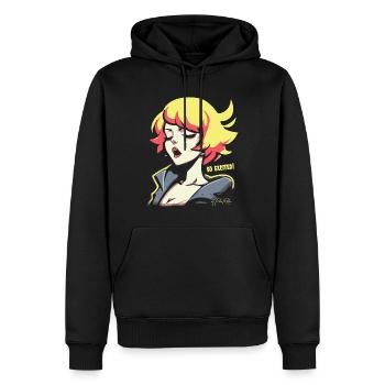 Popfarbene Anime-Girl: So aufgeregt Frau - Männer Premium Bio Hoodie - Schwarz - Vorne - Nico (187cm)