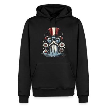 Alter Zauberber und Ewige Gänseblümchen Blumen - Männer Premium Bio Hoodie - Schwarz - Vorne - Nico (187cm)