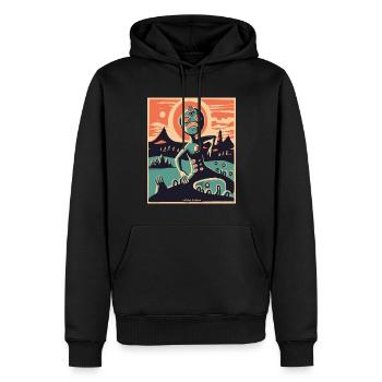 Natur Alien in einer abstrakten Landschaft - Männer Premium Bio Hoodie - Schwarz - Vorne - Nico (187cm)