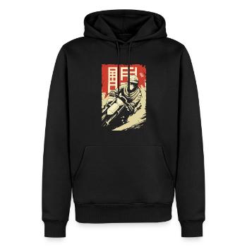 Rallye Oldschool : Motocross d’Asie - Sweat à capuche Premium bio Homme - noir - Devant - Nico (187cm)