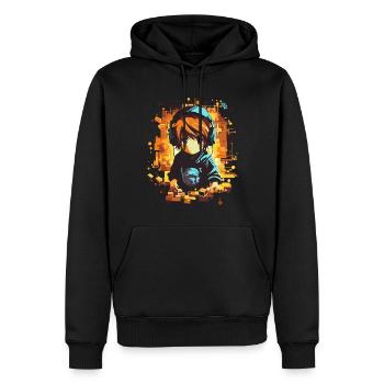 Anime Manga Gaming Kopfhörer Junge - Männer Premium Bio Hoodie - Schwarz - Vorne - Nico (187cm)