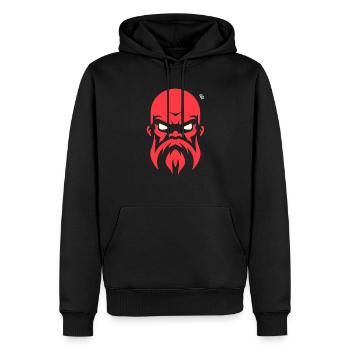 Bald man with beard, strong guy - Men’s Premium Organic Hoodie - black - Front - Nico (187cm)