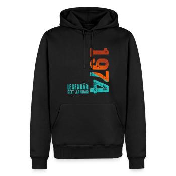 Limited Edition January 1974 Legendär Seit January - Männer Premium Bio Hoodie - Schwarz - Vorne - Nico (187cm)