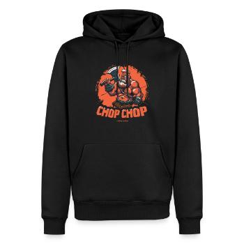 Chop Chop: Kämpfender Barbar mit Axt - Männer Premium Bio Hoodie - Schwarz - Vorne - Nico (187cm)