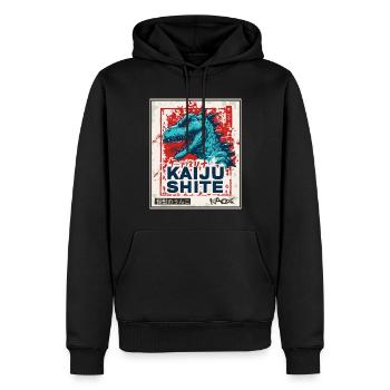 Japonais Kanji Monster Kaiju caca - Sweat à capuche Premium bio Homme - noir - Devant - Nico (187cm)