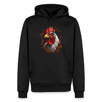 Rissige Wand mit Hahn - Männer Premium Bio Hoodie - Schwarz - Vorne - Nico (187cm)