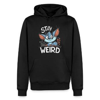 Petit lutin mignon : restez bizarre - Sweat à capuche Premium bio Homme - noir - Devant - Nico (187cm)