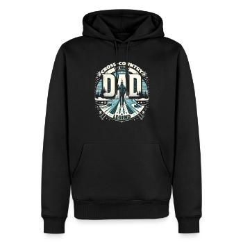 Fête des pères PAPA la légende du ski de fond Papa - Sweat à capuche Premium bio Homme - noir - Devant - Nico (187cm)
