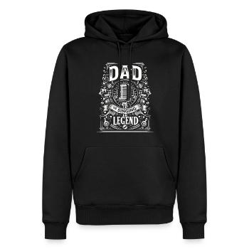 Fête des pères papa la légende du chant papa - Sweat à capuche Premium bio Homme - noir - Devant - Nico (187cm)