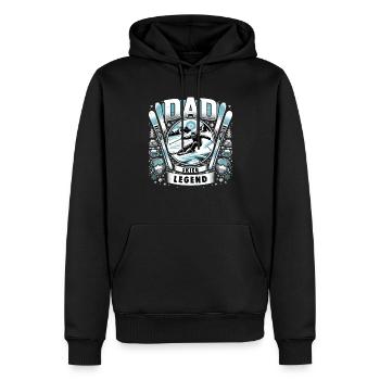 Vatertag DAD the Skier Legend Papa - Männer Premium Bio Hoodie - Schwarz - Vorne - Nico (187cm)