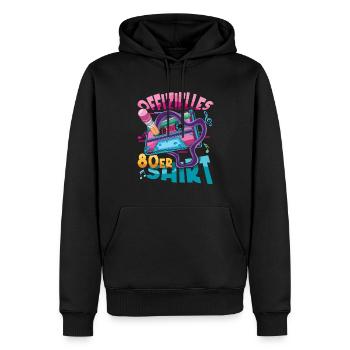Offizielles 80er Kostüm Alaaf Helau Rosenmontag - Männer Premium Bio Hoodie - Schwarz - Vorne - Nico (187cm)