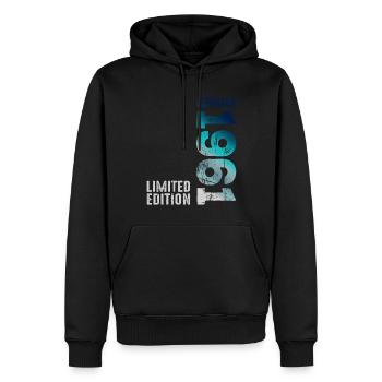 Édition limitée février 1961 légendaire depuis - Sweat à capuche Premium bio Homme - noir - Devant - Nico (187cm)