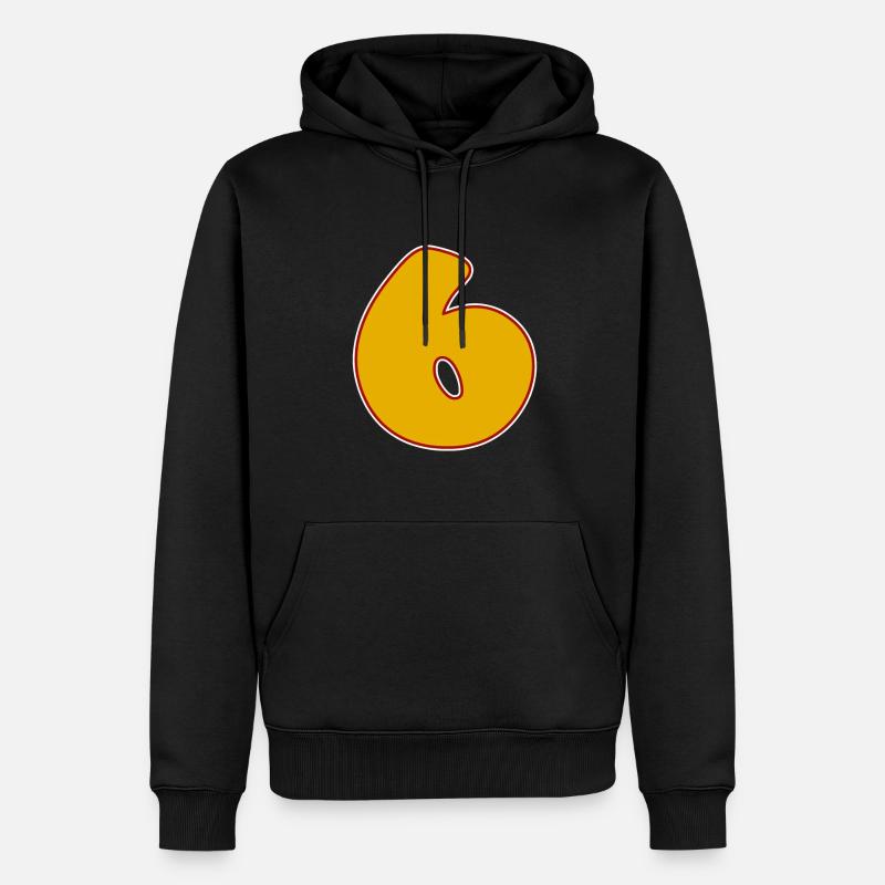 6 - Männer Premium Bio Hoodie - Schwarz