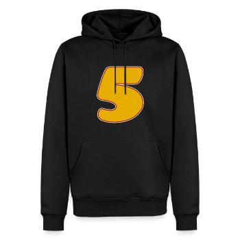 5 - Cinq - Sweat à capuche Premium bio Homme - noir - Devant - Nico (187cm)
