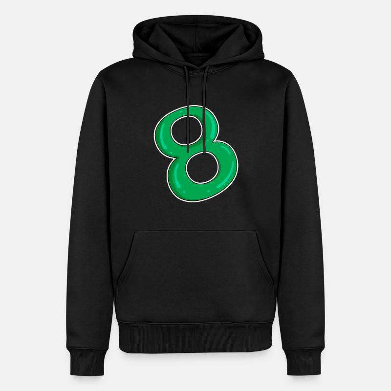 Huit - 8 - Vert - Sweat à capuche Premium bio Homme - noir