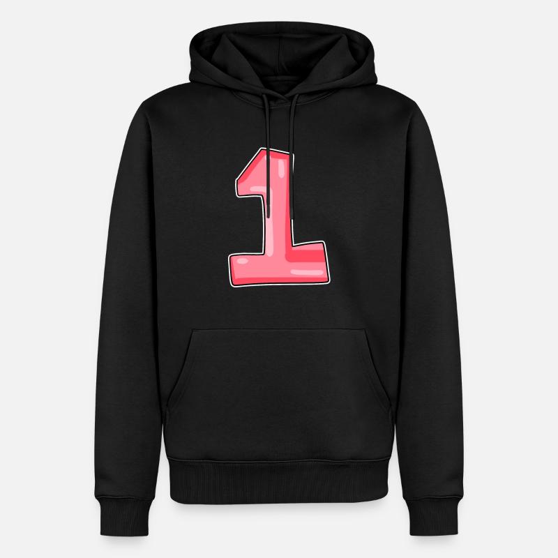 1 - Sweat à capuche Premium bio Homme - noir