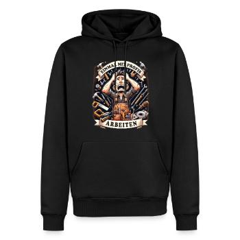 Handwerker Einmal Mit Profis Arbeiten - Männer Premium Bio Hoodie - Schwarz - Vorne - Nico (187cm)