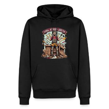Handwerker Einmal Mit Profis Arbeiten - Männer Premium Bio Hoodie - Schwarz - Vorne - Nico (187cm)