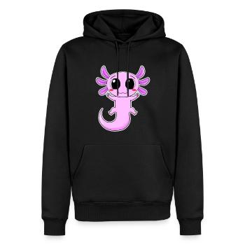Motif Axolotl Enfants - Sweat à capuche Premium bio Homme - noir - Devant - Nico (187cm)