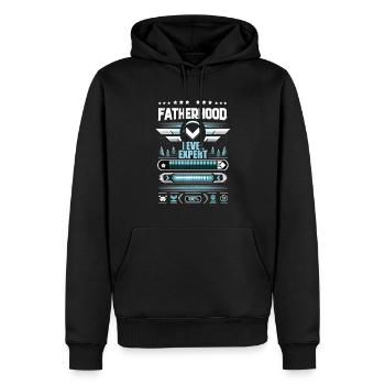Vatertag Fatherhood Level Expert Papa Gamer Vater - Männer Premium Bio Hoodie - Schwarz - Vorne - Nico (187cm)
