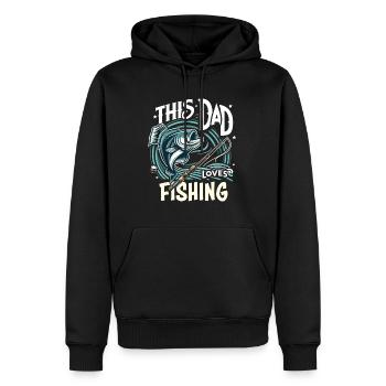 Fischer Vatertag This dad loves fishing Papa Vater - Männer Premium Bio Hoodie - Schwarz - Vorne - Nico (187cm)