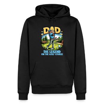 Fête des pères Papa la légende sur le terrain de golf Papa - Sweat à capuche Premium bio Homme - noir - Devant - Nico (187cm)