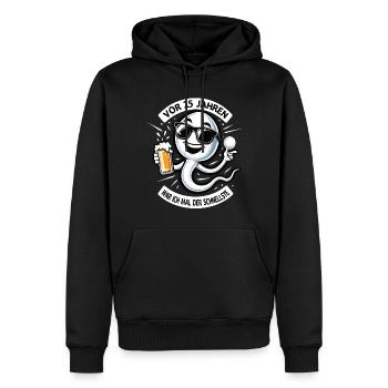 Il y a 25 ans, j’étais le plus rapide - Sweat à capuche Premium bio Homme - noir - Devant - Nico (187cm)