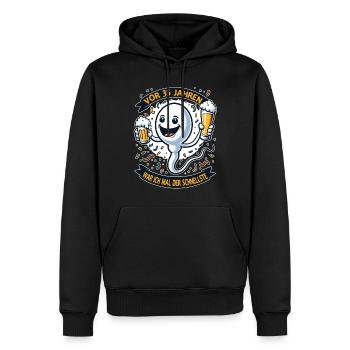 Vor 35 Jahren War Ich der Schnellste - Männer Premium Bio Hoodie - Schwarz - Vorne - Nico (187cm)