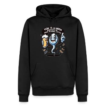 Vor 35 Jahren War Ich Schnellste - Männer Premium Bio Hoodie - Schwarz - Vorne - Nico (187cm)