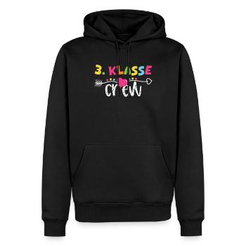 3rd Grade Crew Elementary School School - Men’s Premium Organic Hoodie - black - Front - Nico (187cm)