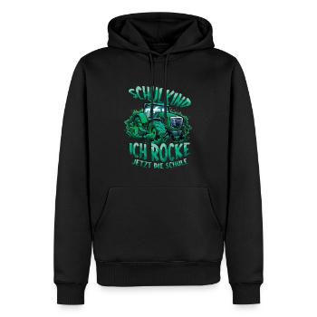 Je suis à l’école maintenant Inscription des écoliers - Sweat à capuche Premium bio Homme - noir - Devant - Nico (187cm)