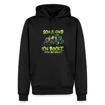 Je suis à l’école maintenant Inscription des écoliers - Sweat à capuche Premium bio Homme - noir - Devant - Nico (187cm)