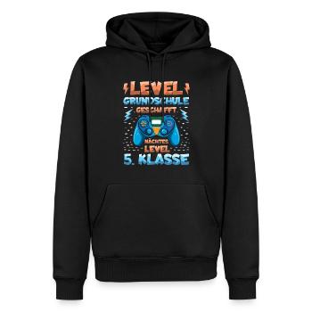 Niveau de l’école élémentaire Terminé Niveau 5 suivant. - Sweat à capuche Premium bio Homme - noir - Devant - Nico (187cm)