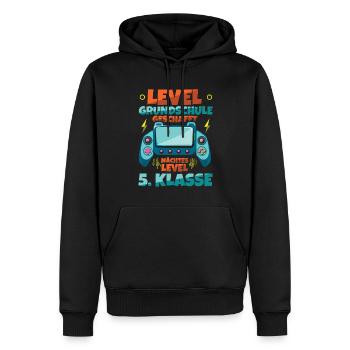 Niveau de l’école élémentaire Terminé Niveau 5 suivant. - Sweat à capuche Premium bio Homme - noir - Devant - Nico (187cm)