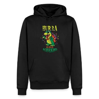Hurra Ich Bin Ein Schulkind Dino Einschulung - Männer Premium Bio Hoodie - Schwarz - Vorne - Nico (187cm)