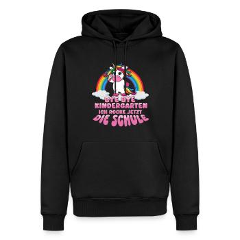 Bye Bye Kindergarten Einschulung Ich Rocke Jetzt - Männer Premium Bio Hoodie - Schwarz - Vorne - Nico (187cm)