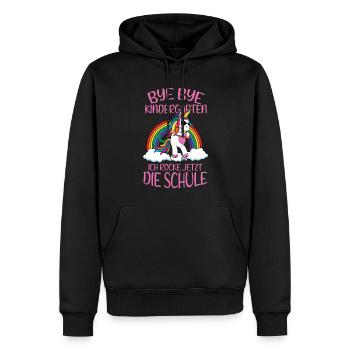 Bye Bye Kindergarten Einschulung Ich Rocke Jetzt - Männer Premium Bio Hoodie - Schwarz - Vorne - Nico (187cm)