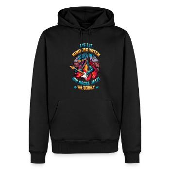 Inscription Bye Bye Kindergarten I Rock The - Sweat à capuche Premium bio Homme - noir - Devant - Nico (187cm)