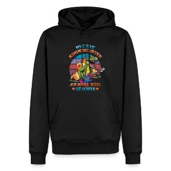 Inscription Bye Bye Kindergarten I Rock The - Sweat à capuche Premium bio Homme - noir - Devant - Nico (187cm)