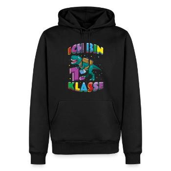 Je suis inscrit en 1ère année de dinosaure - Sweat à capuche Premium bio Homme - noir - Devant - Nico (187cm)