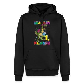 Je suis inscrit en 1ère année de dinosaure - Sweat à capuche Premium bio Homme - noir - Devant - Nico (187cm)