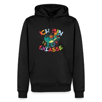 Je suis un dinosaure de 1ère année - Sweat à capuche Premium bio Homme - noir - Devant - Nico (187cm)