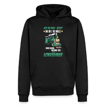 Je vais à l’école de temps en temps, puis je vais - Sweat à capuche Premium bio Homme - noir - Devant - Nico (187cm)