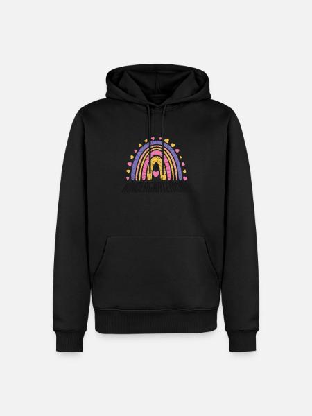 Einschulung Kindergartenkind Regenbogen - Männer Premium Bio Hoodie - Schwarz