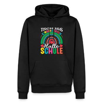 Inscription Bye Bye Kindergarten Hello School - Sweat à capuche Premium bio Homme - noir - Devant - Nico (187cm)