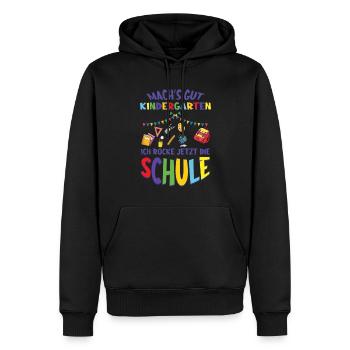 Inscription Prends soin de toi Maternelle Je fais vibrer le - Sweat à capuche Premium bio Homme - noir - Devant - Nico (187cm)