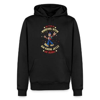 Bye Bye Kindergarten Einschulung Ich Rocke Jetzt - Männer Premium Bio Hoodie - Schwarz - Vorne - Nico (187cm)