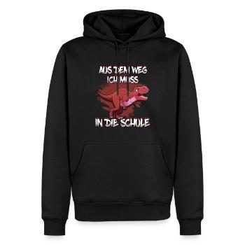 L’inscription à l’école est hors de la route Je dois aller à l’école - Sweat à capuche Premium bio Homme - noir - Devant - Nico (187cm)